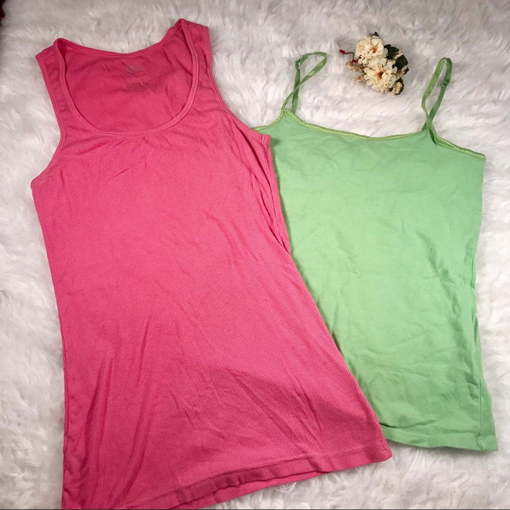 SO medium tank top bundle pink & green